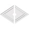 Ekena Millwork Diamond Architectural PVC Ceiling Medallion, 32"W x 21 3/8"H x 3"ID x 11 1/4"C x 1"P, Two-Piece CMP32X21DD2-03000 - alternate 1